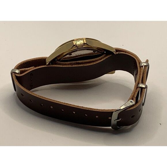 Fossil ES3203 Womens Brown Leather Analog Champagne Dial Quartz Wrist Watch RU15 - Picture 10 of 11